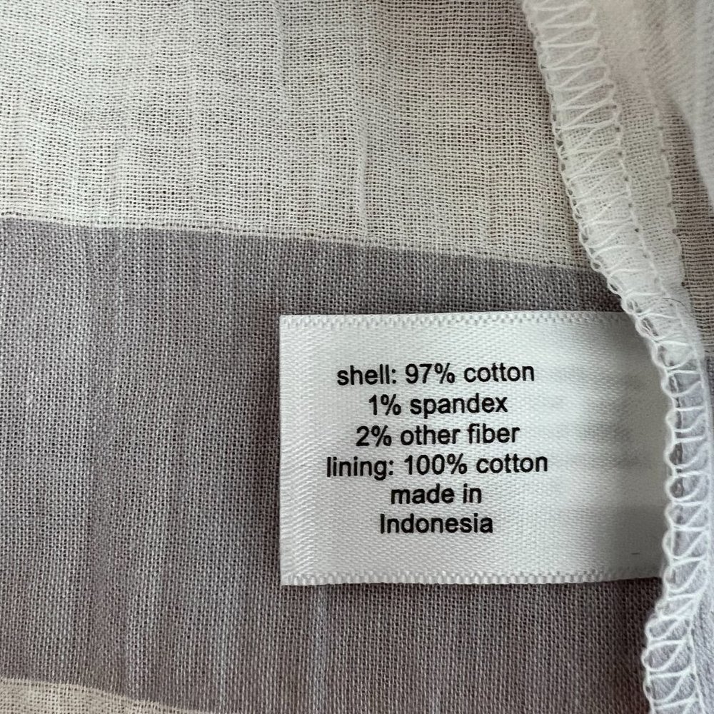Lane Bryant Striped Off Shoulder Gray White Gathered Puff 3/4 Sleeve Size 26/28 - Picture 7 of 9